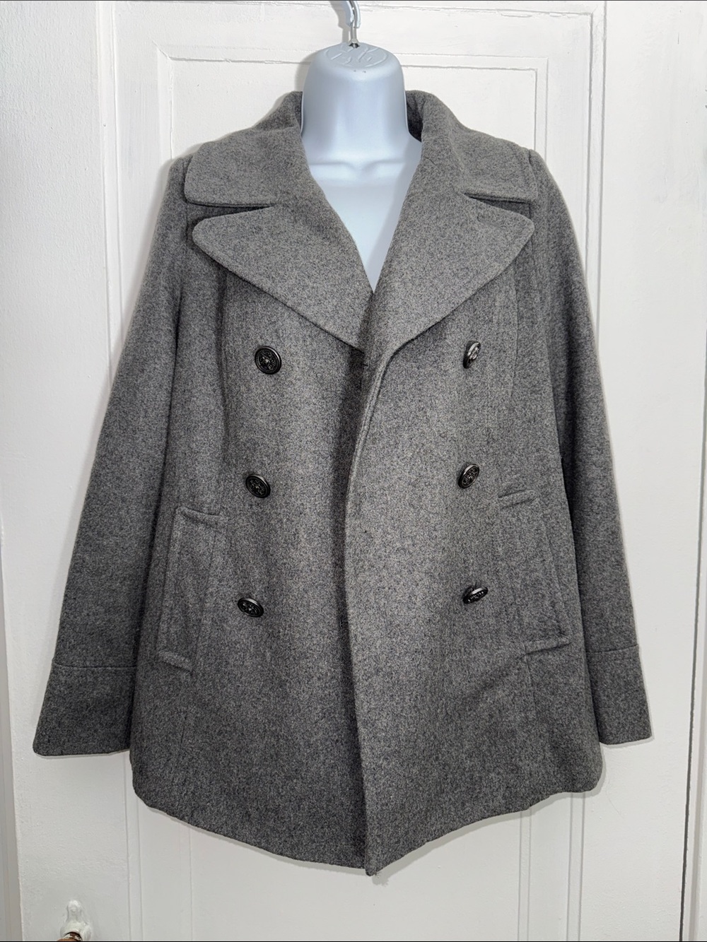 Old Navy Gray wool blend Double-Breasted Peacoat size XS